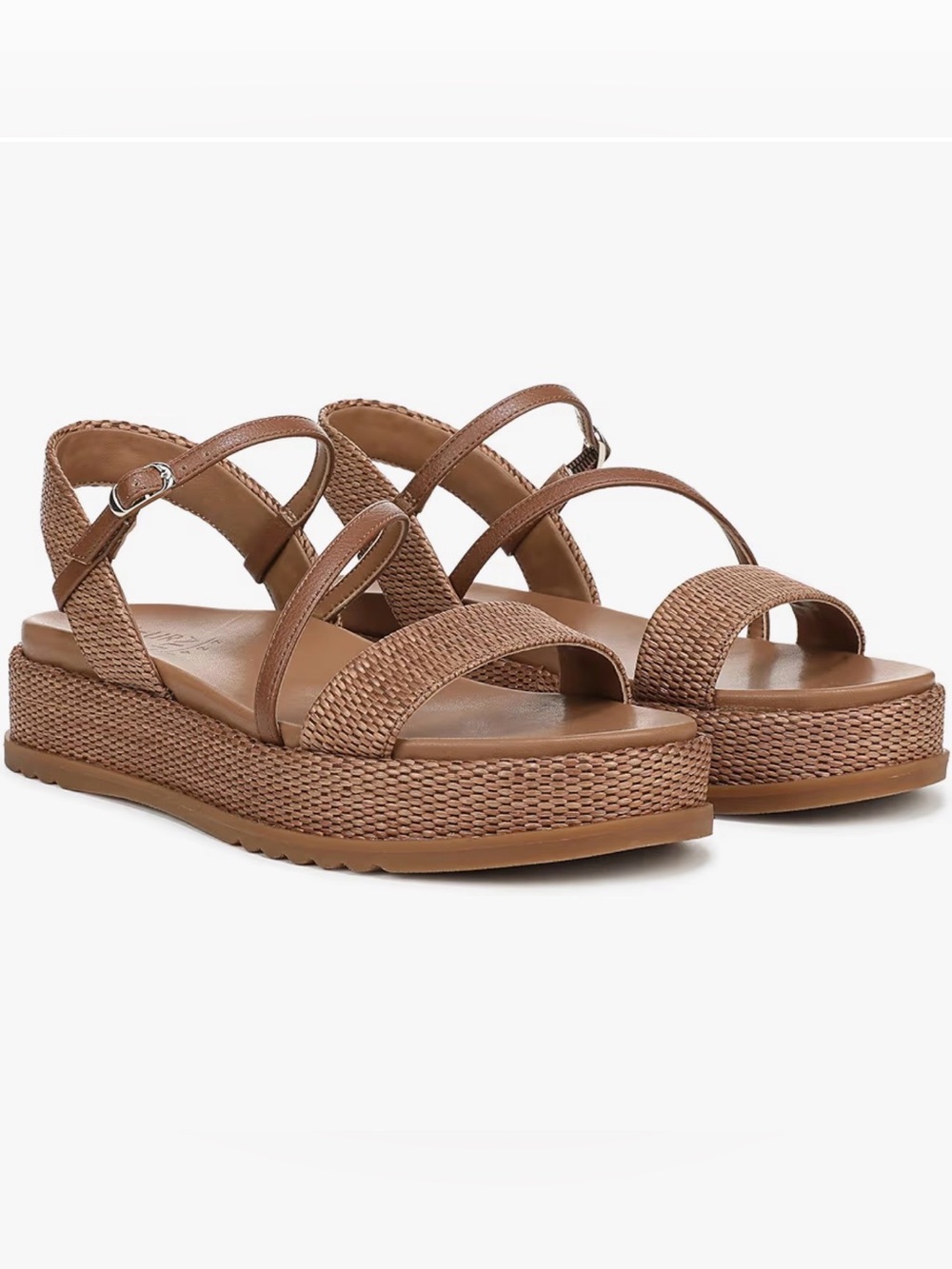 Naturalizer Women's Tan Woven Platform Sandals